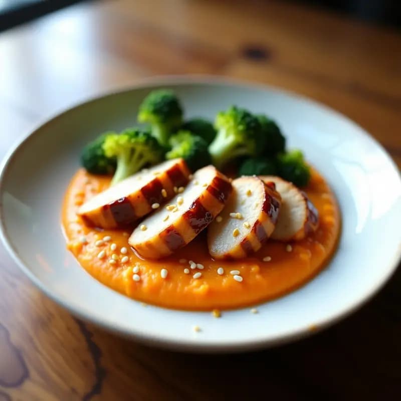 Pollo al Miso con Puré de Boniato y Brócoli: Receta Japonesa en 30 Minutos