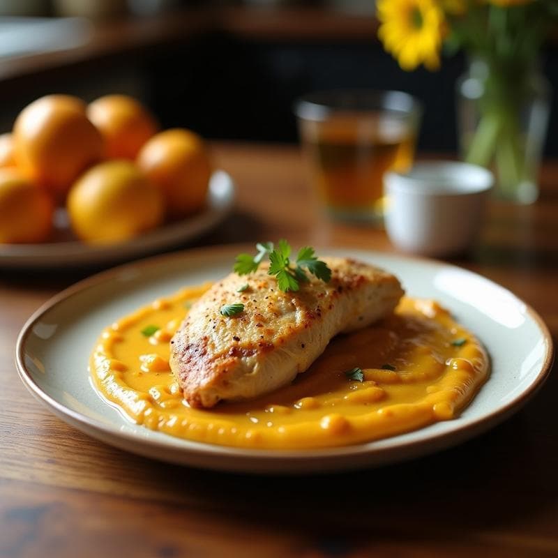 Pollo al Sidrín con Puré de Manzana: Receta Asturiana en Olla Lenta