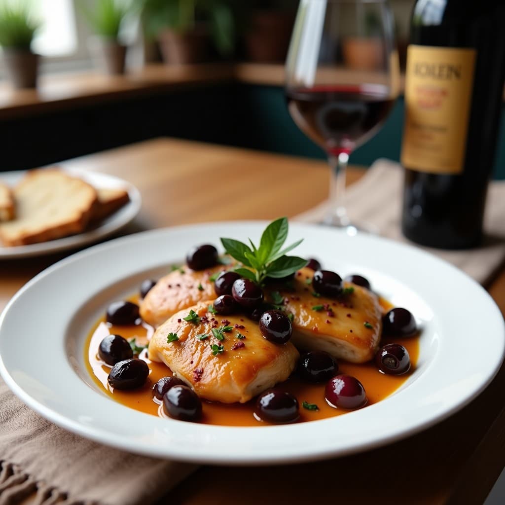 Pollo al Vino Tinto con Aceitunas Kalamata: Receta Griega en Olla Exprés