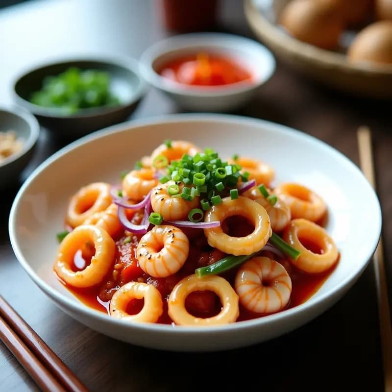 Polyeogi Muchim Coreano: Ensalada de Calamar Picante y Fresca en 15 Minutos