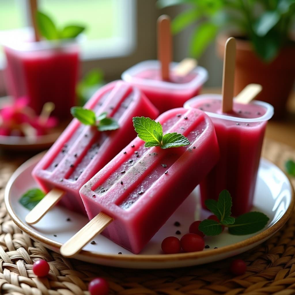 Popsicles de Agua de Jamaica y Chía: Helado Vegano y Detox para el Verano