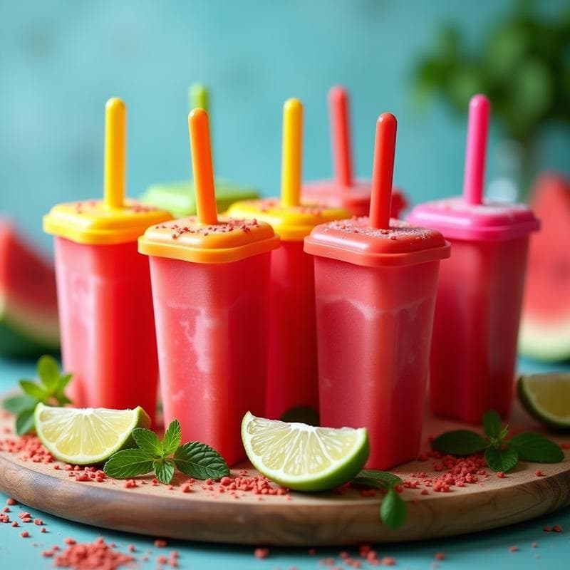 Popsicles de Sandía y Mentolado con Tajín: Postre Mexicano Sin Azúcar y Refrescante