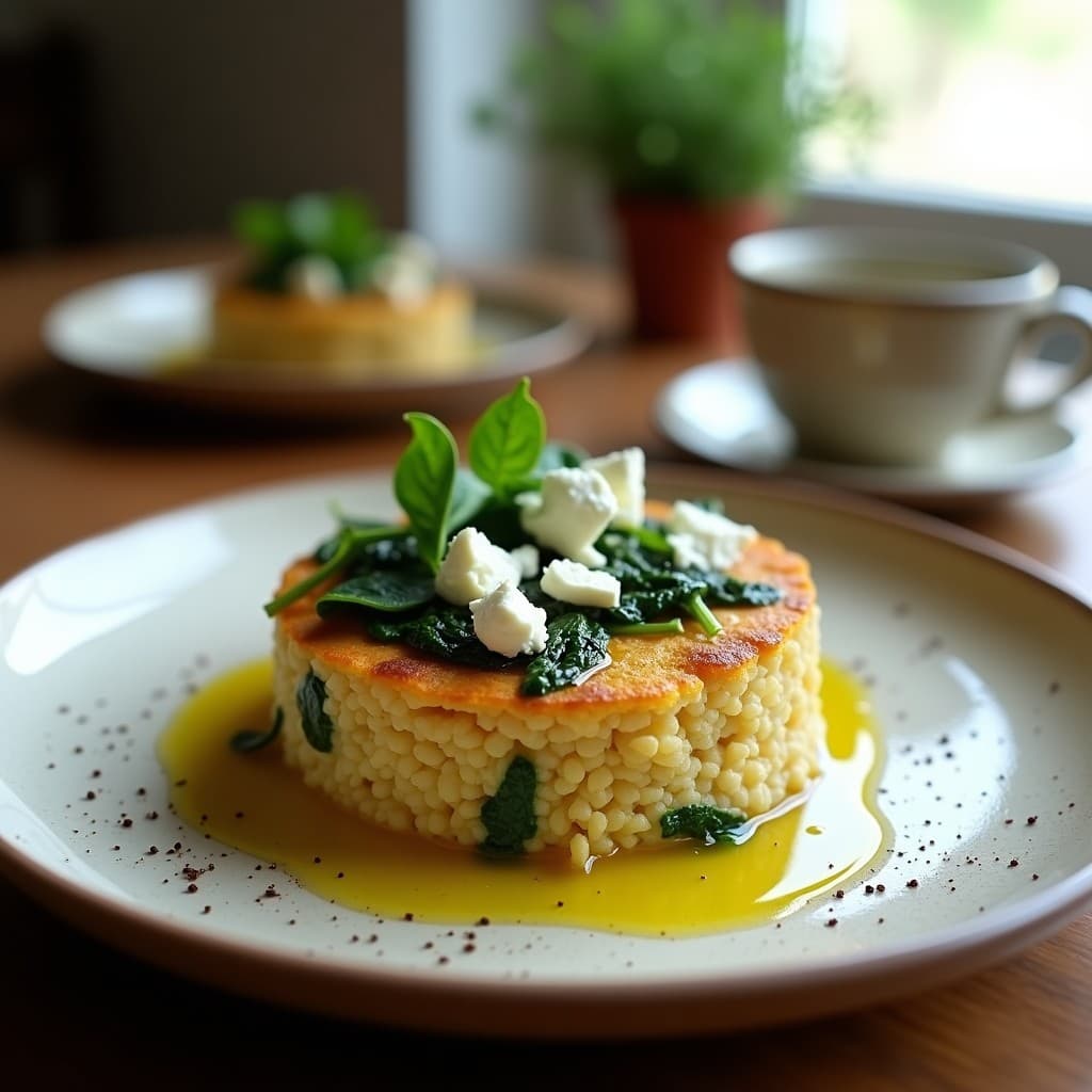 Porfido de Trigo Sarraceno con Espinacas y Queso de Cabra: Desayuno Sin Gluten y Alto en Hierro
