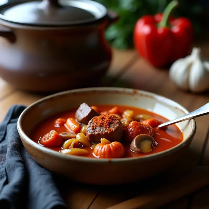 Pörkölt Húngaro de Ternera con Paprika: Receta Estofada en Olla de Cocción Lenta
