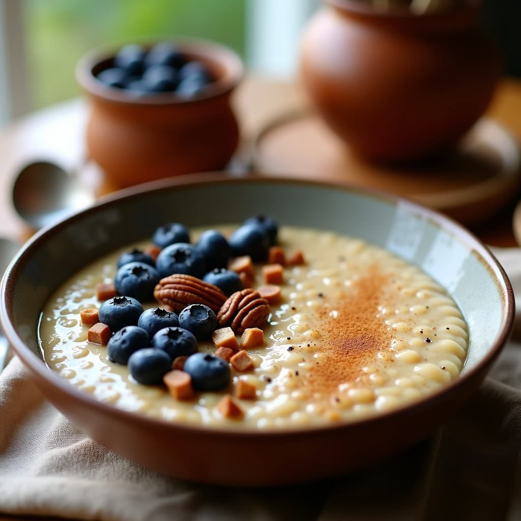 Porridge de Amaranto y Arándanos: Desayuno Keto con Toque Mexicano en Thermomix