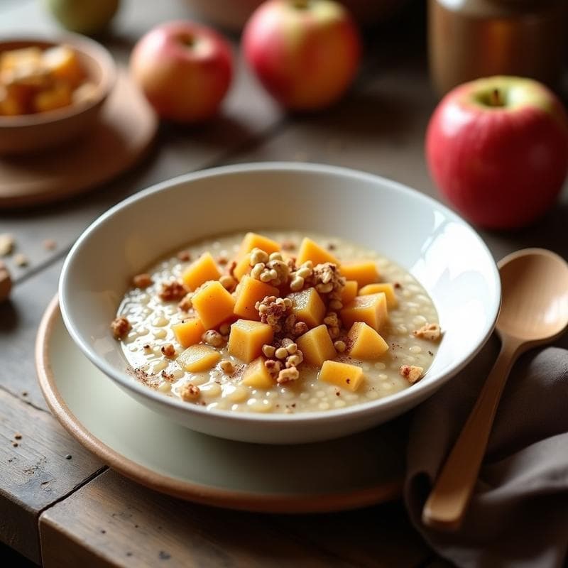 Porridge de Amaranto y Canela con Compota de Manzana: Desayuno Antiinflamatorio en Olla Express
