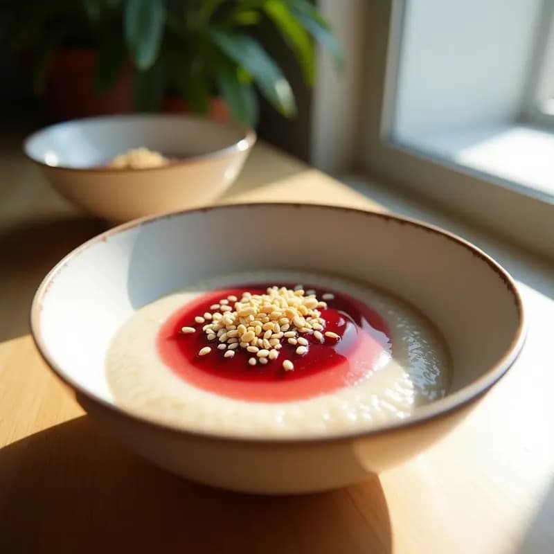 Porridge de Amaranto con Puré de Ciruela Ume y Semillas de Sésamo: Desayuno Japonés Sin Lácteos