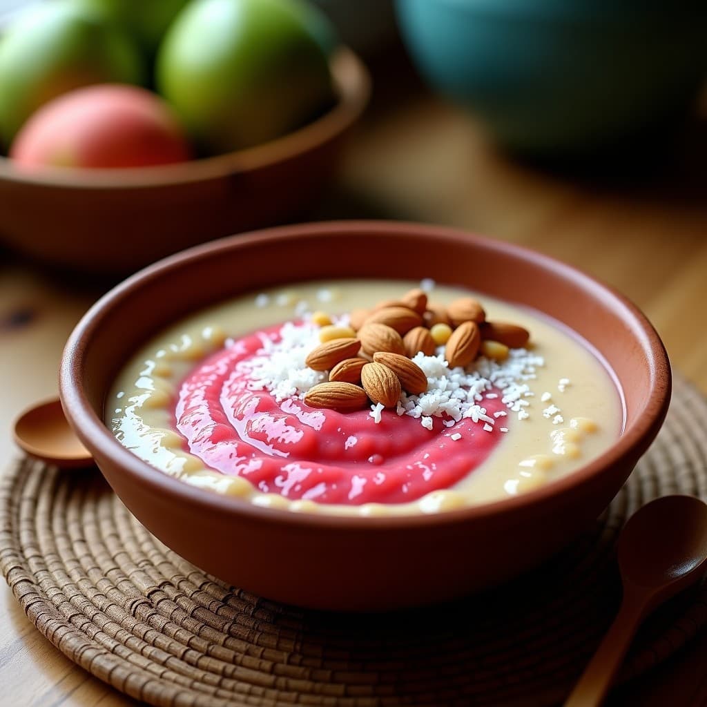 Porridge de Amaranto con Leche de Almendras y Puré de Guayaba: Desayuno Mexicano Sin Lácteos