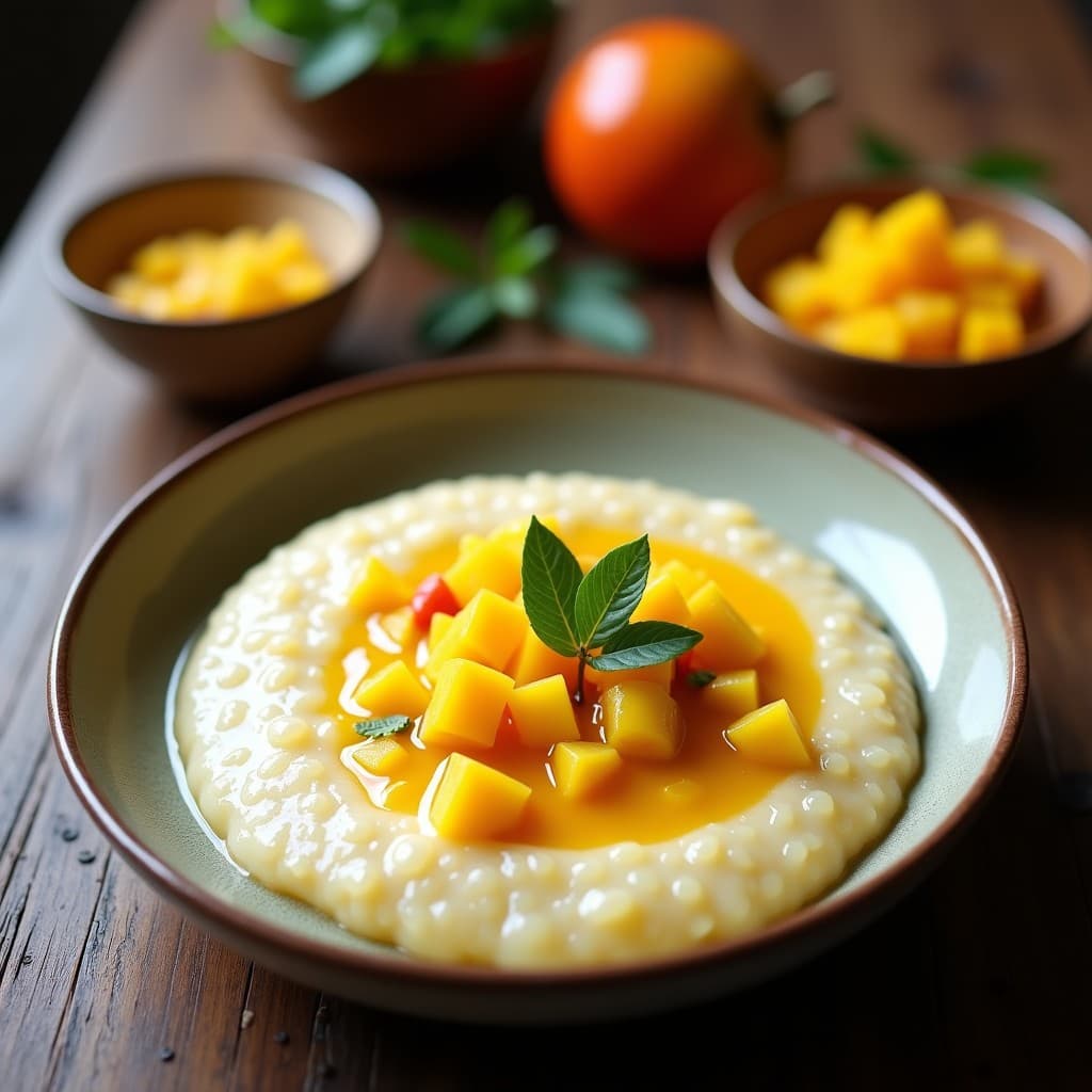 Porridge de Amaranto con Leche de Coco y Compota de Mango: Desayuno Peruano Sin Lácteos en 10 Minutos