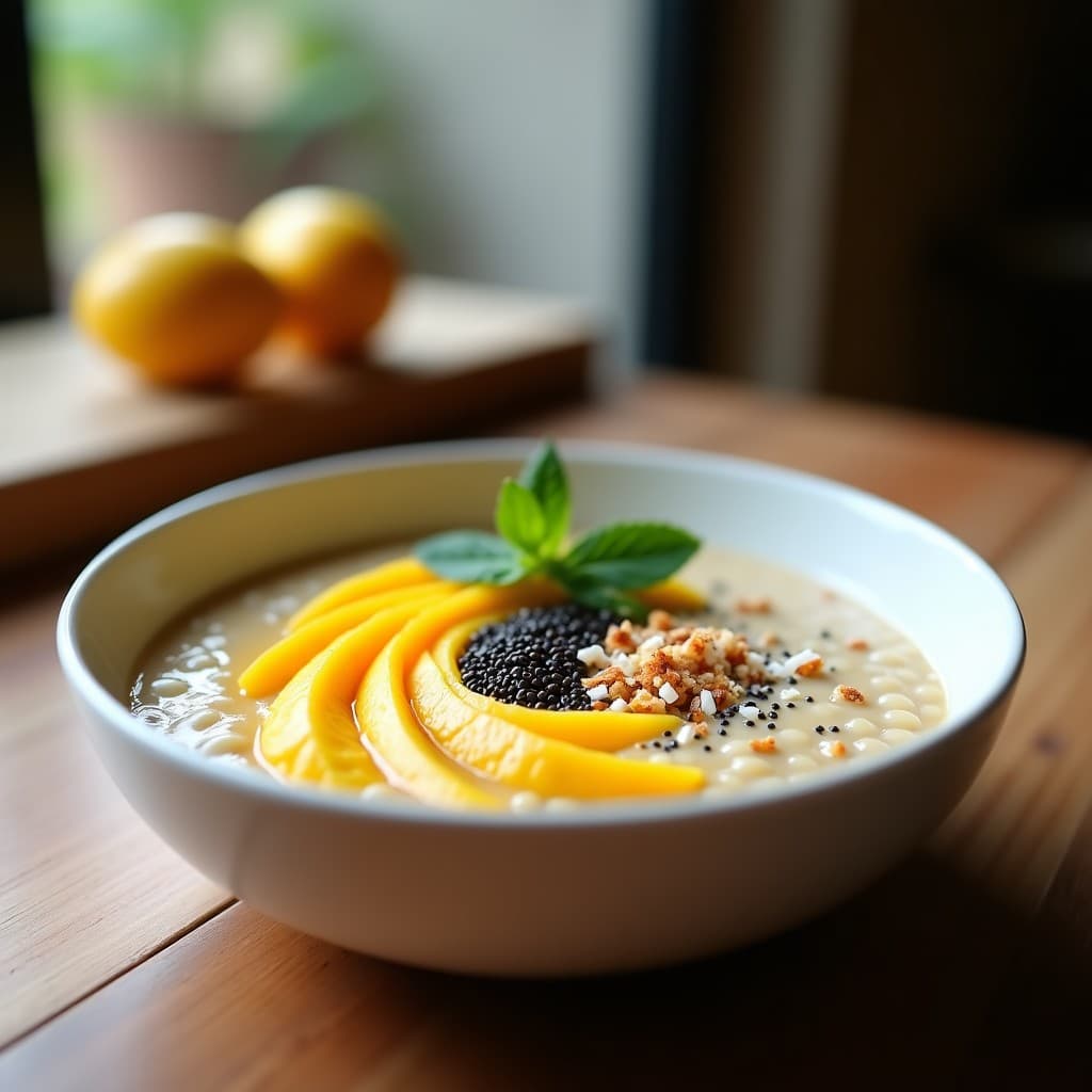 Porridge de Amaranto con Puré de Mango y Chía: Desayuno Maya Sin Gluten