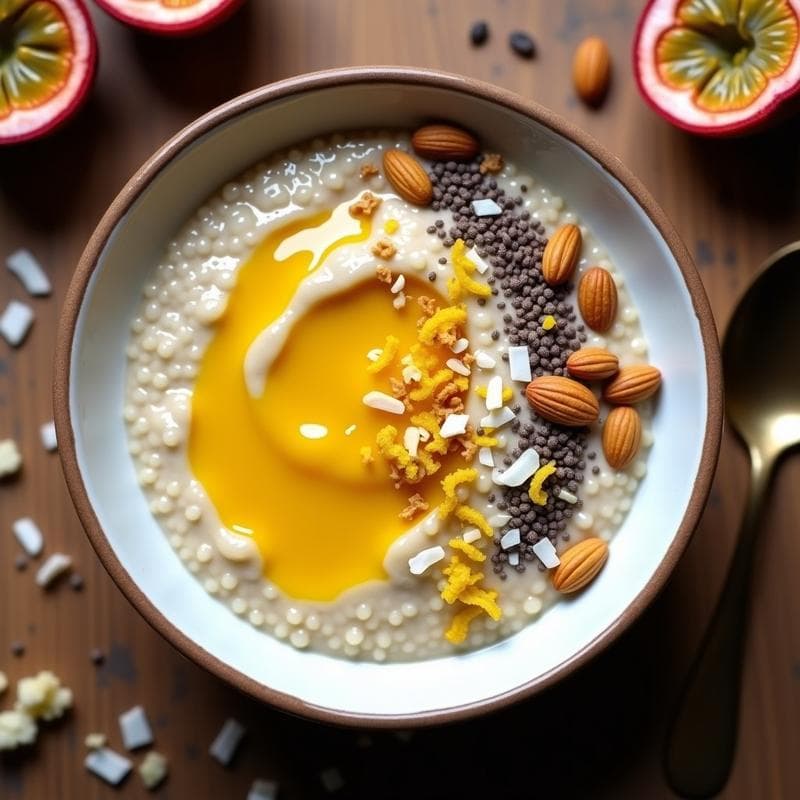 Porridge de Amaranto con Compota de Maracuyá: Desayuno Sin Lactosa y Alta en Fibra