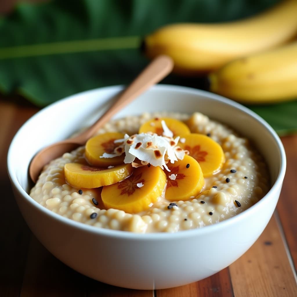 Porridge de Amaranto y Plátano Macho: Desayuno Sin Gluten con Toque Caribeño