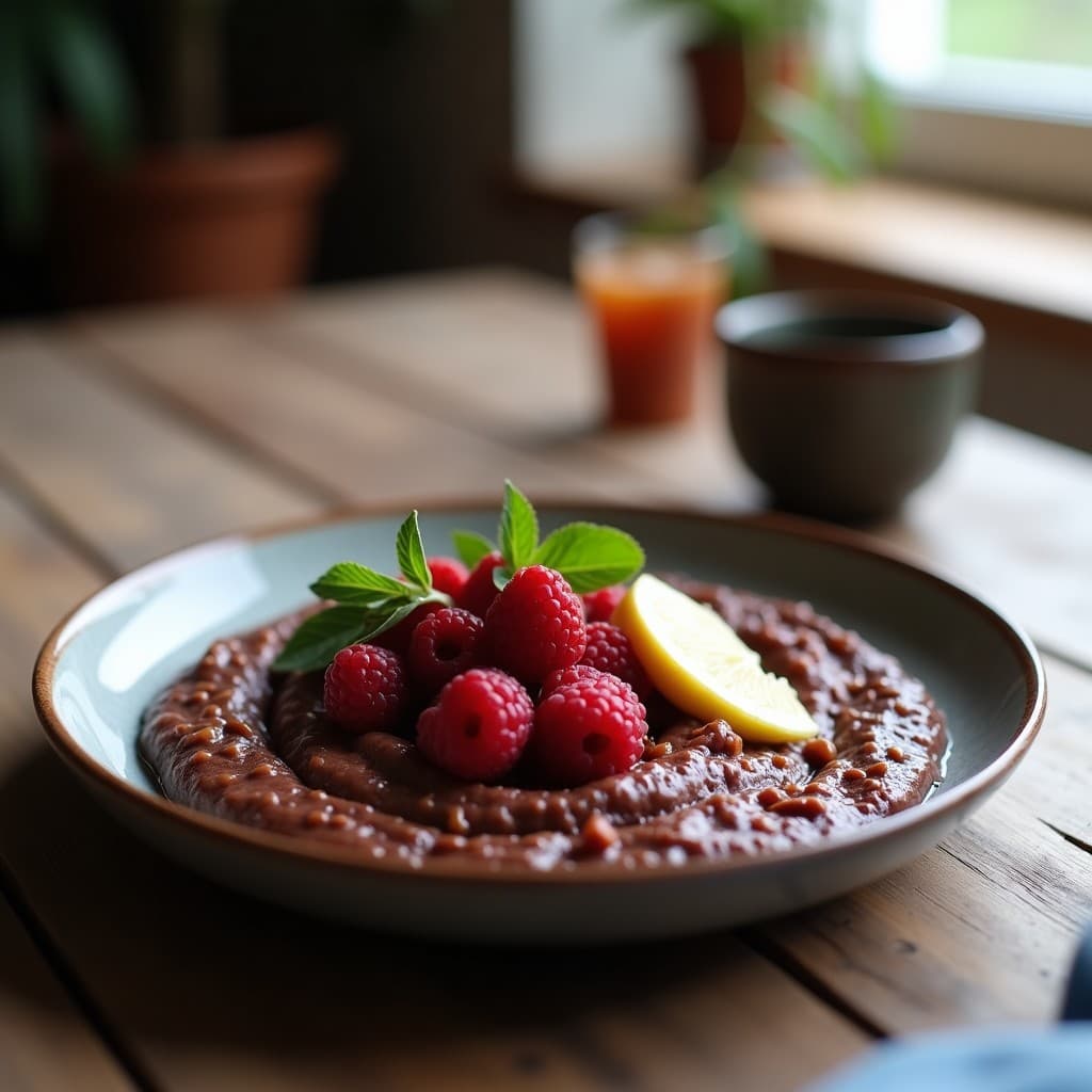 Porridge de Cacao y Batata Morada: Desayuno Antioxidante Keto Sin Lácteos