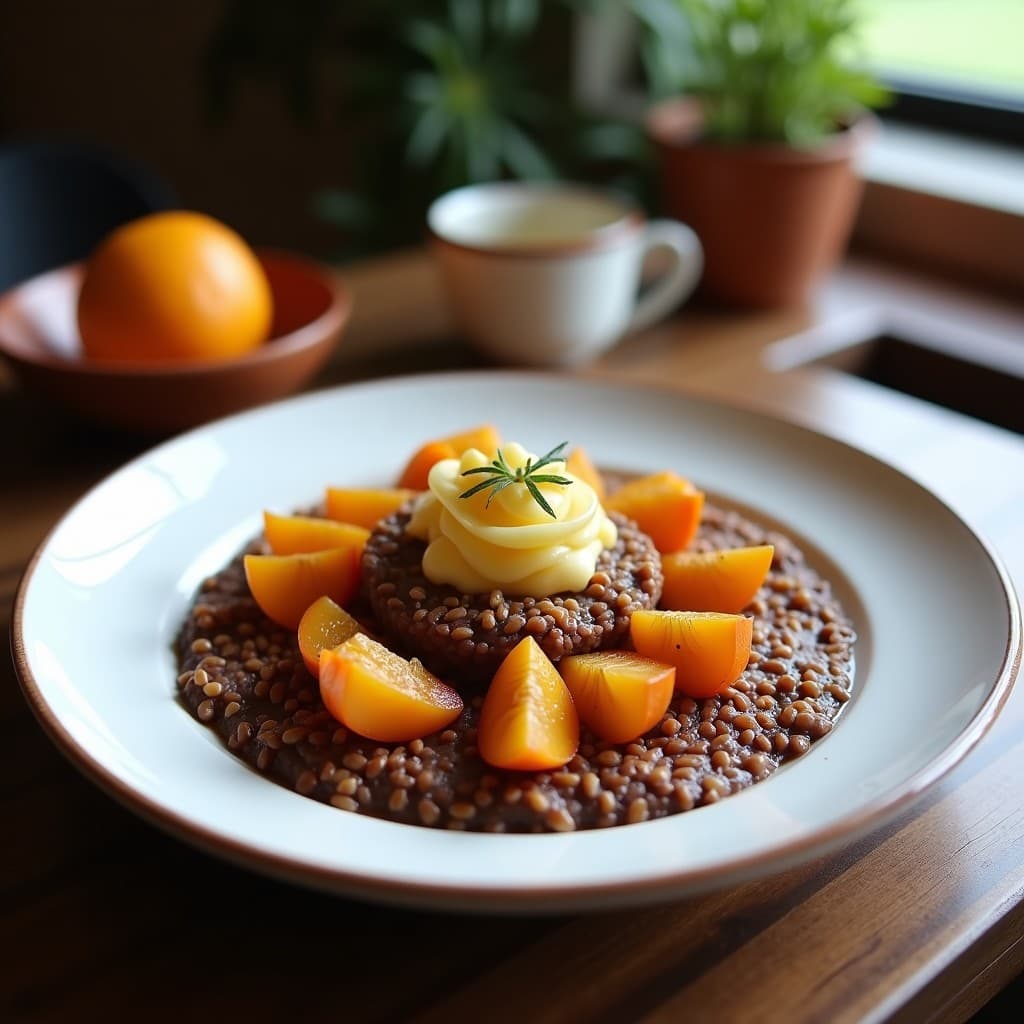 Porridge de Cacao y Quinoa con Compota de Ciruelas Pasas: Desayuno Sin Azúcar y Rico en Magnesio