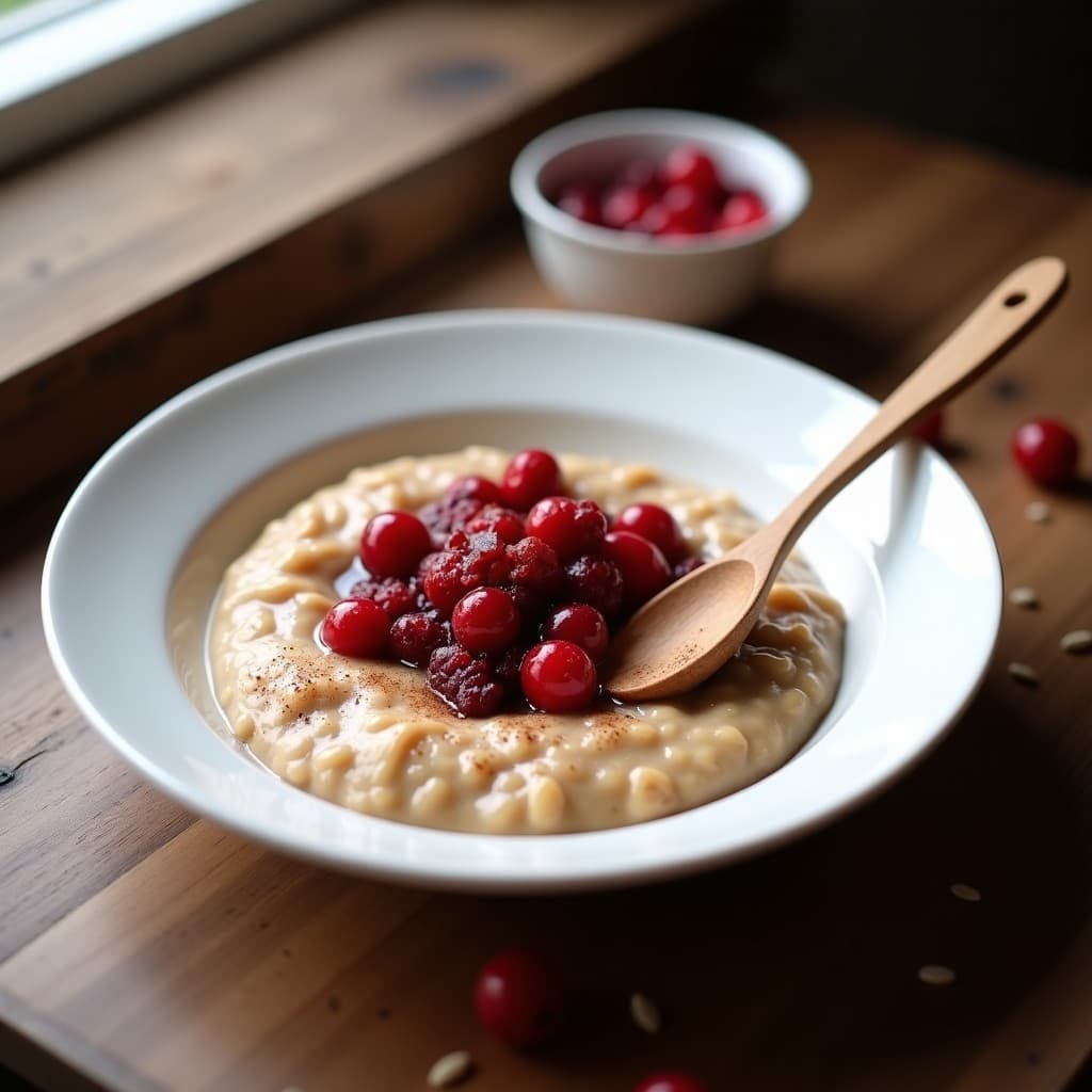Porridge de Semillas de Cáñamo con Compota de Arándanos y Canela: Desayuno Antiinflamatorio Sin Lácteos