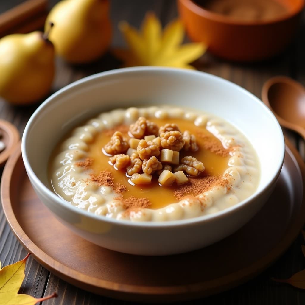 Porridge de Castañas y Canela con Compota de Peras: Desayuno Otoñal Sin Lácteos