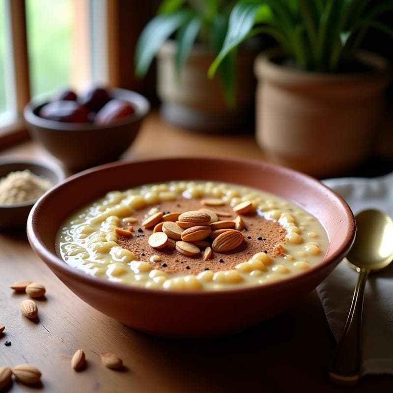 Porridge de Cuscús y Dátiles: Desayuno Energético Sin Gluten con Especias Marroquíes