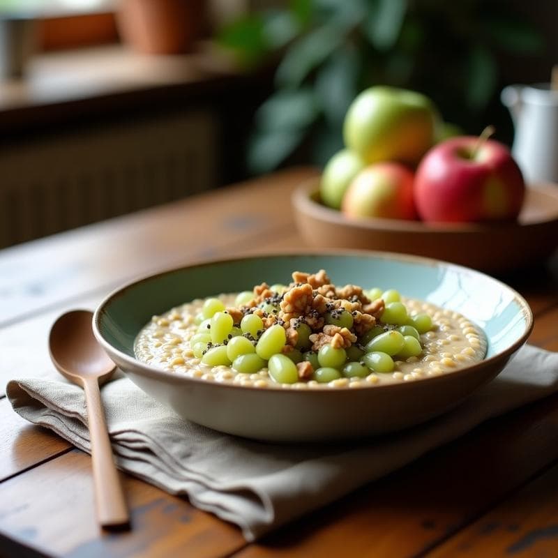 Porridge de Mijo con Compota de Manzana Verde: Desayuno Sin Gluten y Sin Lácteos