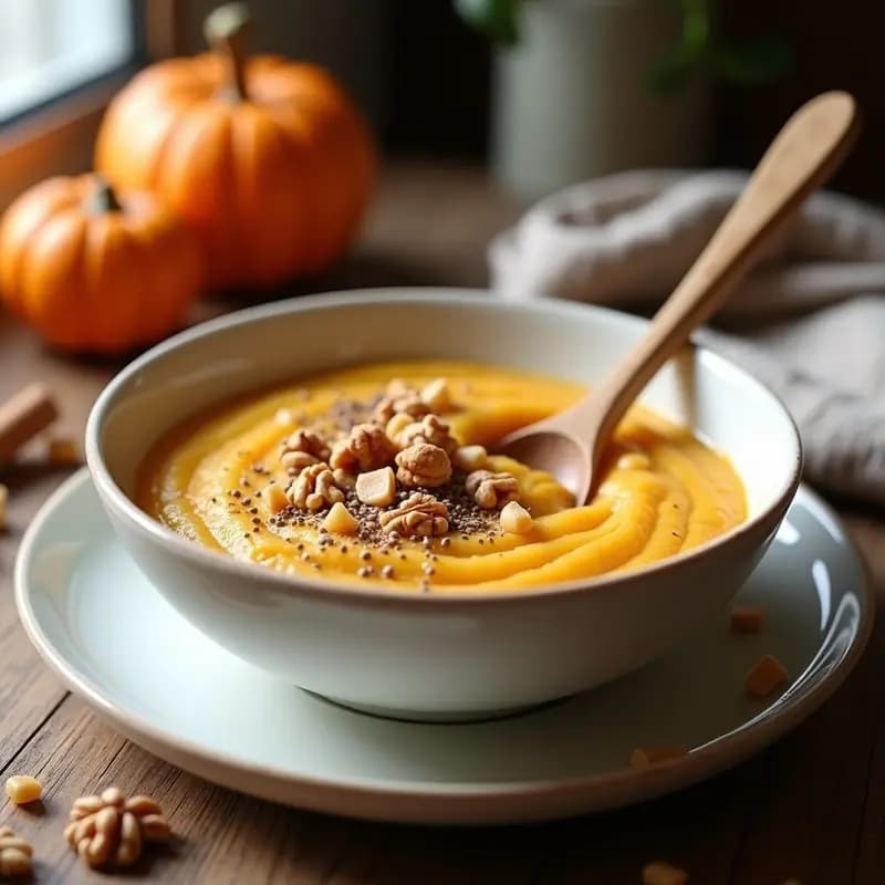 Porridge de Quinoa con Puré de Calabaza y Canela: Desayuno Sin Gluten y Energético