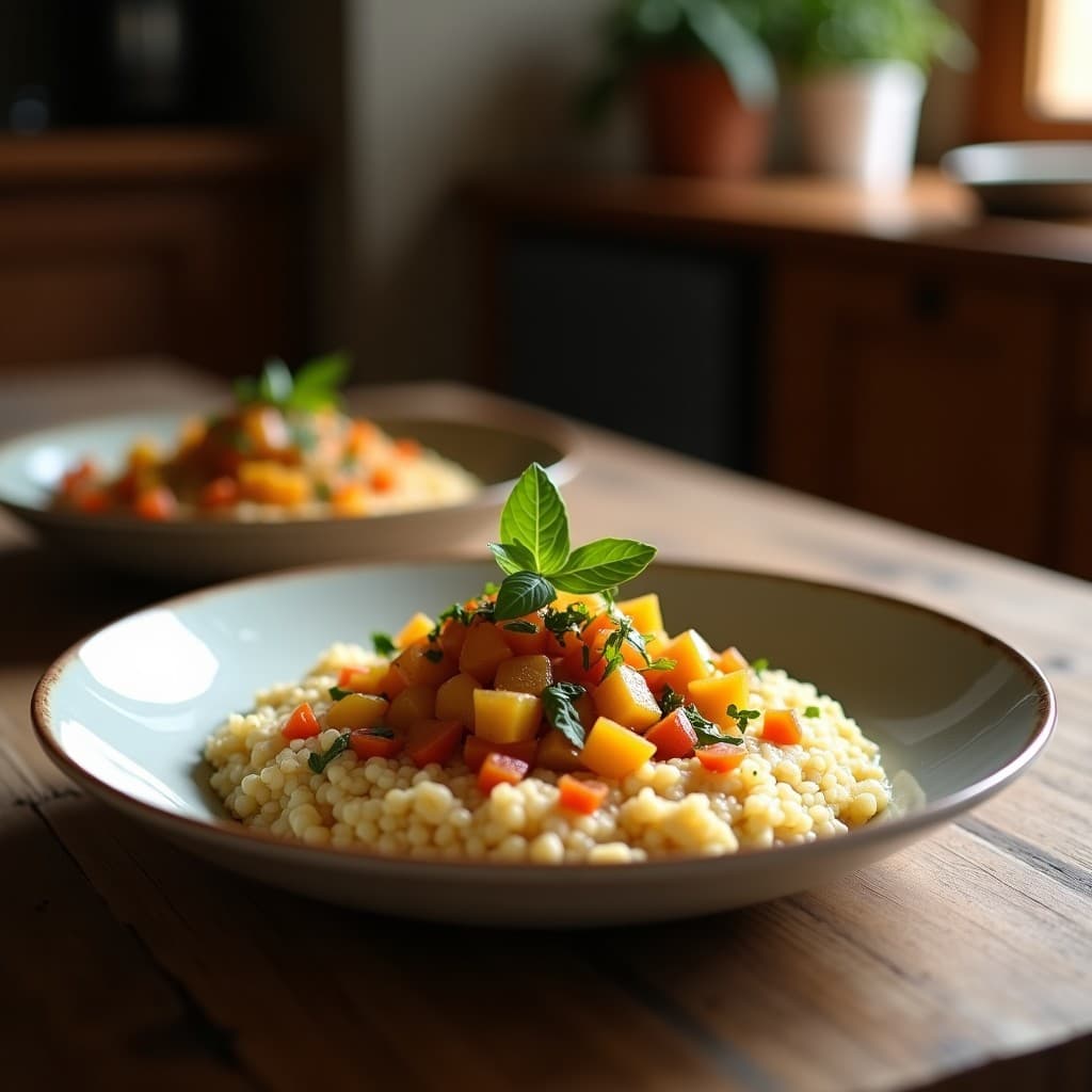 Porridge de Quinoa y Cardamomo con Compota de Peras: Desayuno Vegano Sin Gluten en Olla Exprés