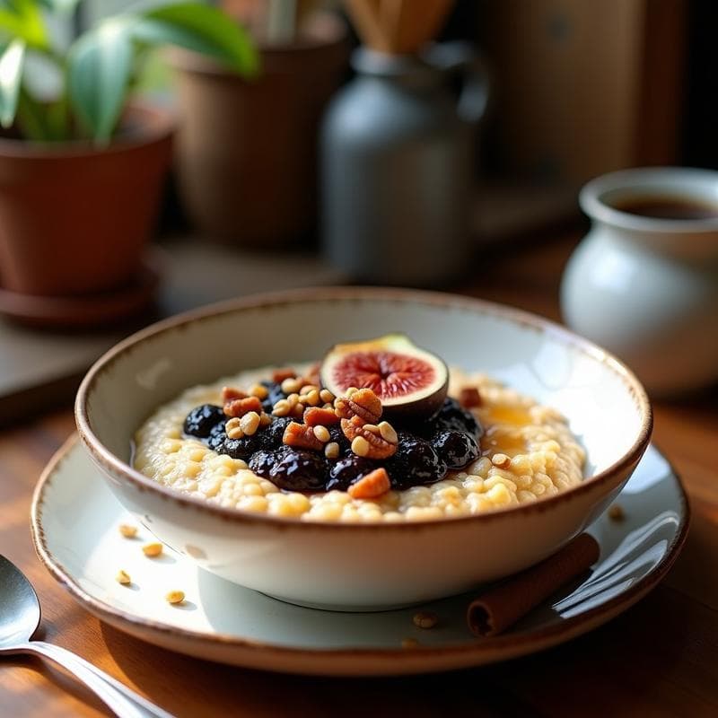 Porridge de Quinoa con Compota de Higos Negros: Desayuno Sin Gluten y Sin Láctosa