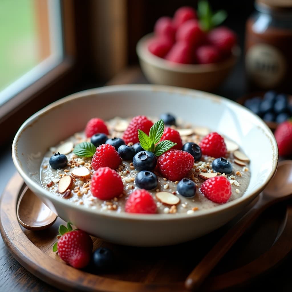Porridge de Quinoa con Frutos Rojos y Semillas de Chía: Desayuno Peruano Alta en Fibra