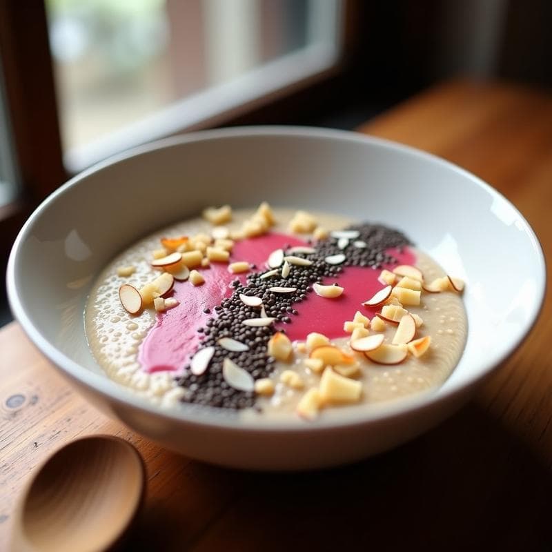 Porridge de Quinoa con Puré de Guayaba y Semillas de Chía: Desayuno Sin Lactosa y Energético