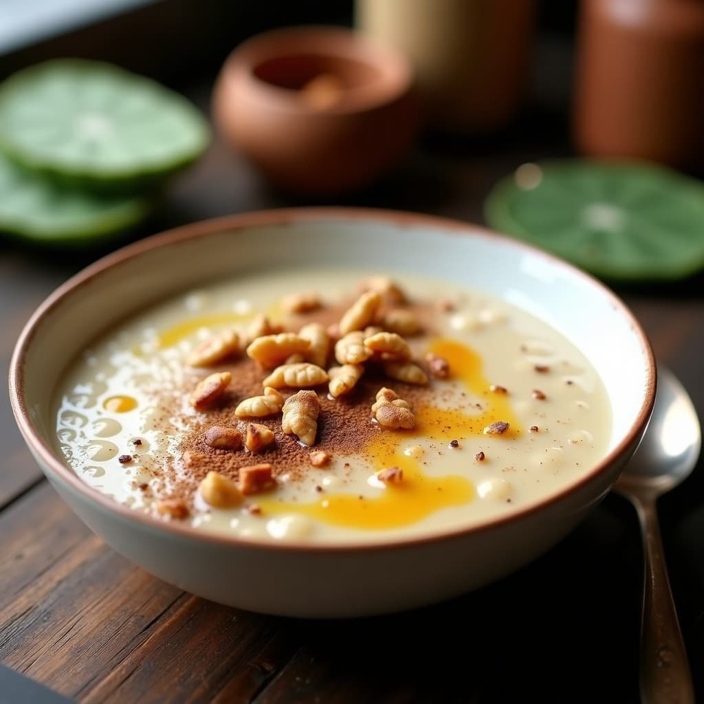 Porridge de Quinoa con Leche de Cáctus y Canela: Desayuno Mexicano Sin Lácteos