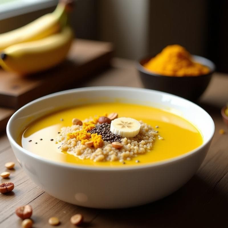 Porridge de Quinoa y Leche de Cúrcuma: Desayuno Antiinflamatorio y Vegano