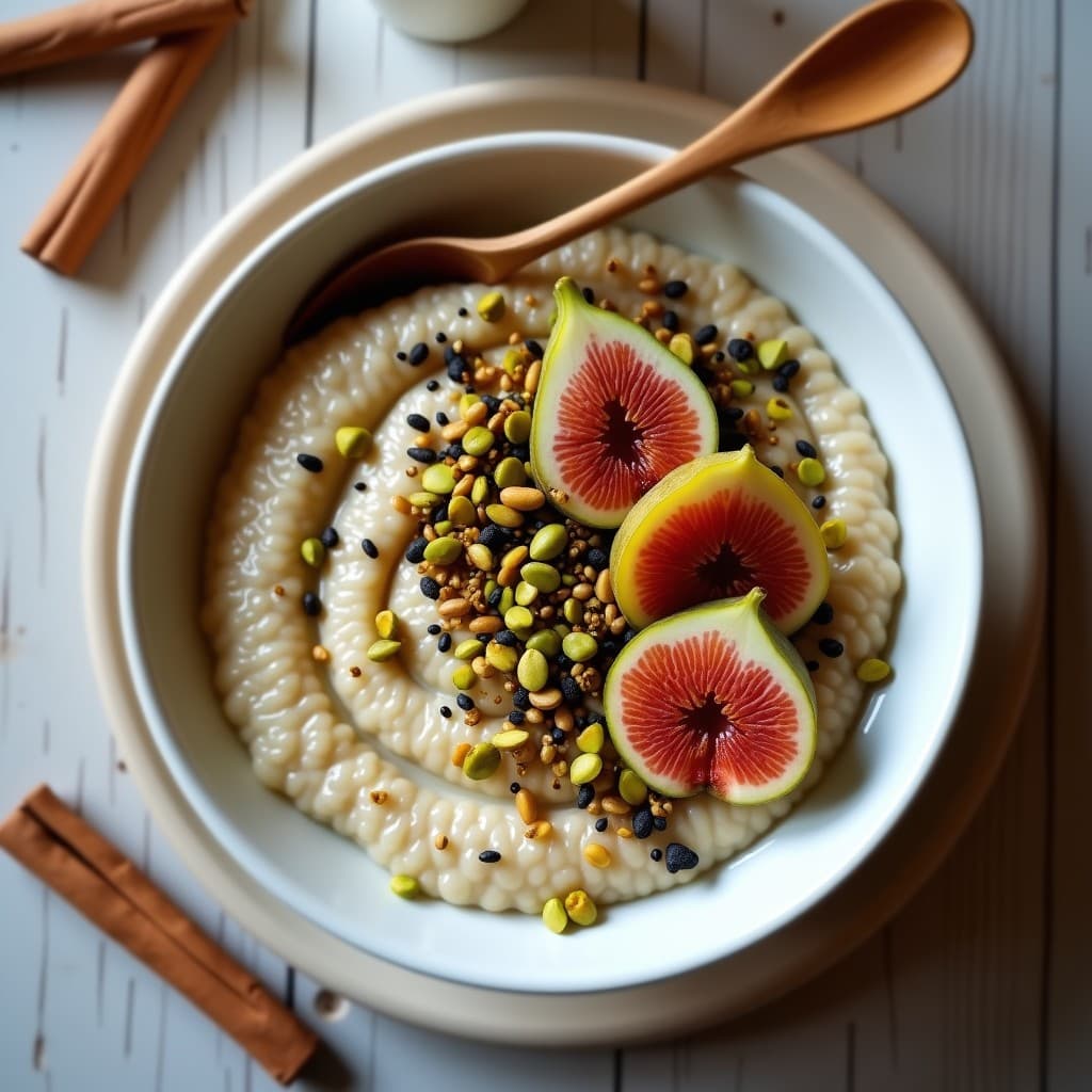 Porridge de Quinoa con Leche de Pistacho y Higos Caramelizados: Desayuno Sin Lácteos