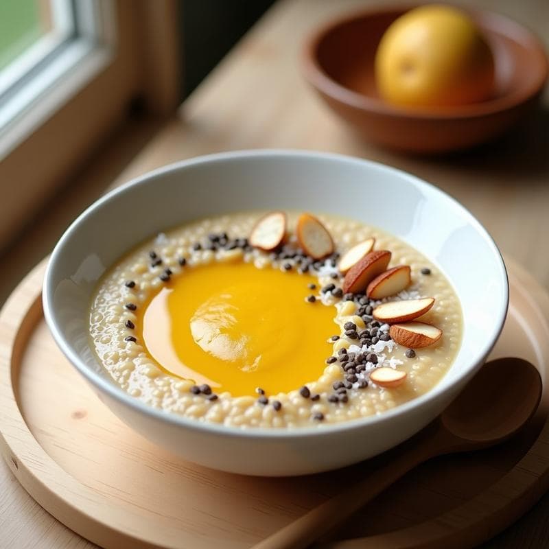 Porridge de Quinoa con Puré de Maracuyá y Semillas de Chía: Desayuno Sin Azúcar Alto en Proteína