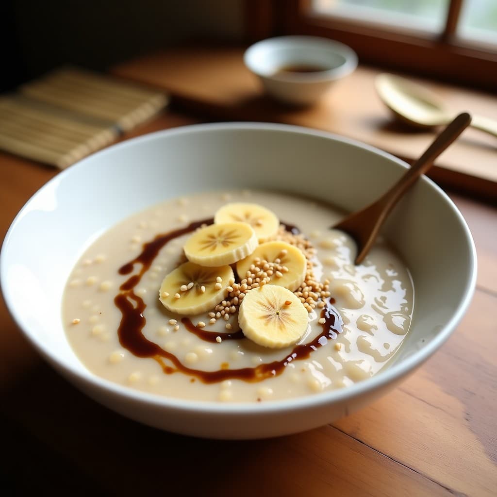 Porridge de Quinoa con Pasta de Sésamo y Plátano: Desayuno Japonés Sin Lactosa y Energético