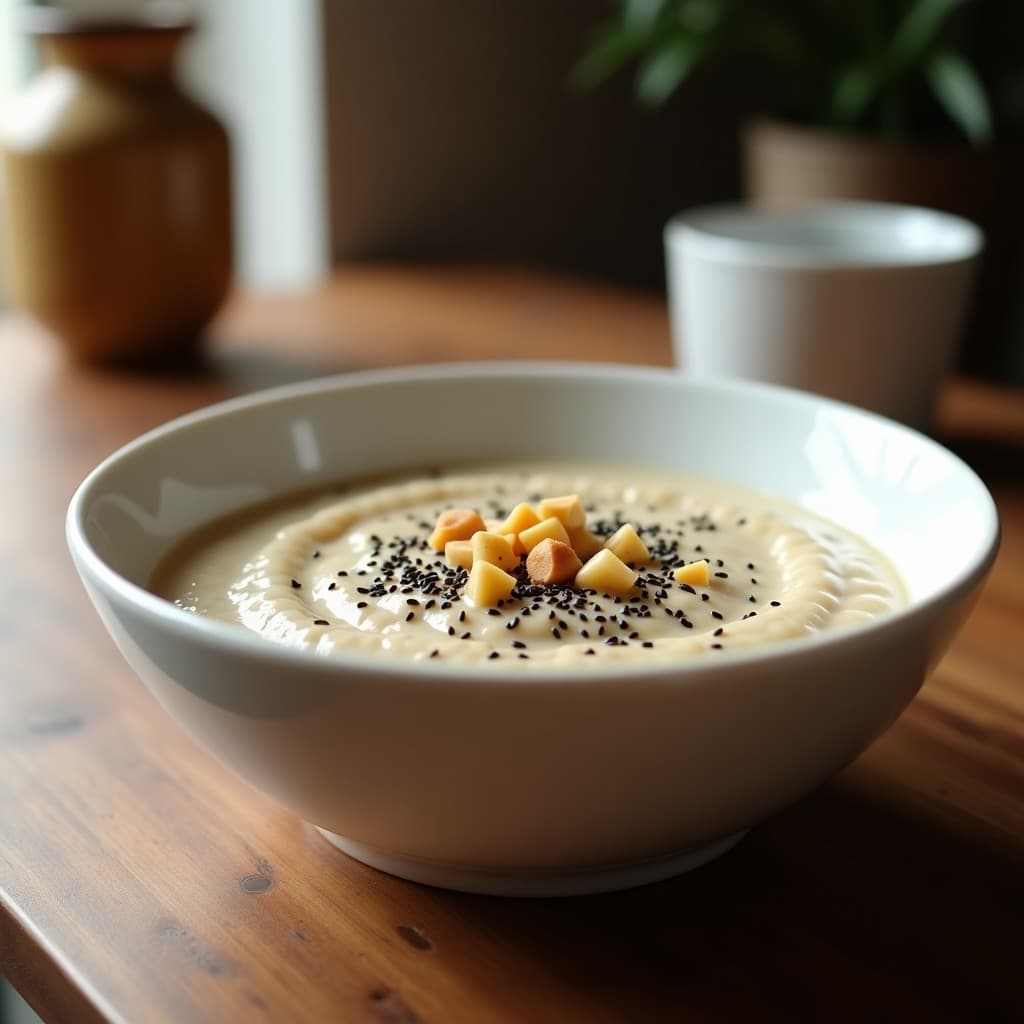 Porridge de Semillas de Cardo y Leche de Sésamo: Desayuno Keto Sin Lácteos