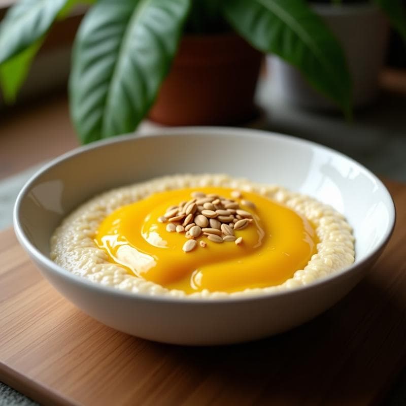 Porridge de Sorgo con Puré de Mango y Semillas de Calabaza: Desayuno Africano Vegano y Sin Lactosa