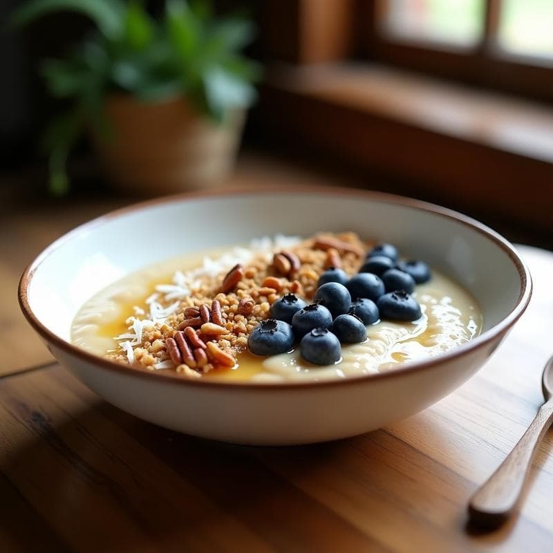 Porridge de Teff y Arándanos: Desayuno Etíope Sin Gluten con Toque Dulce