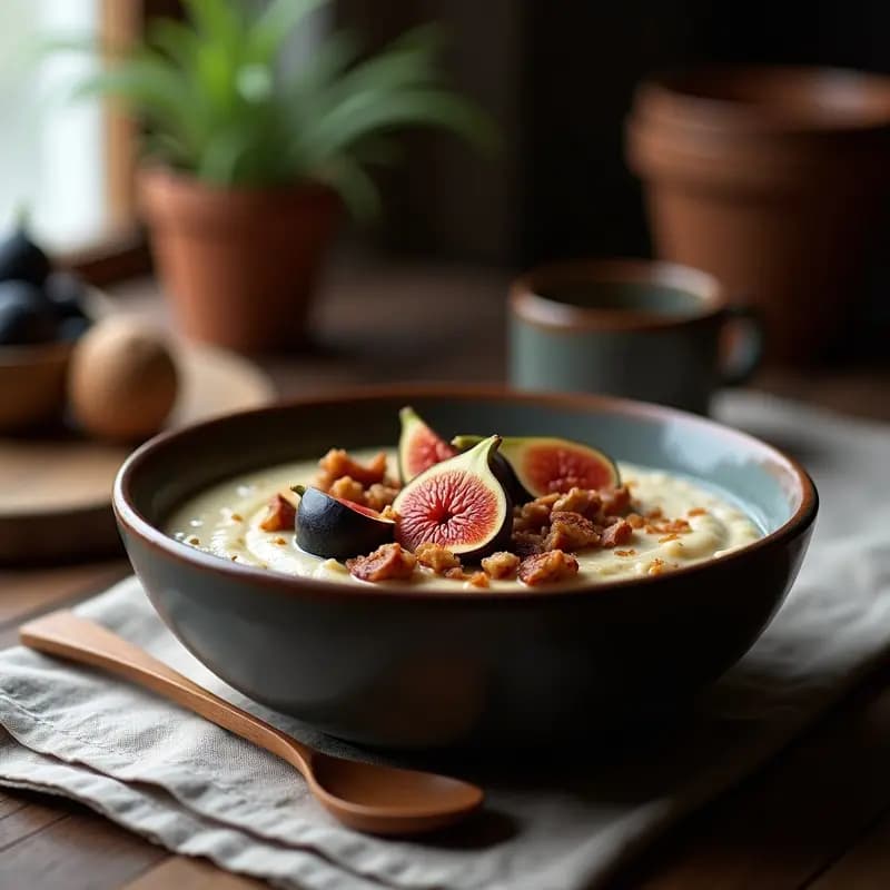 Porridge de Teff con Compota de Higos y Nueces: Desayuno Etiopía Alto en Hierro y Energía