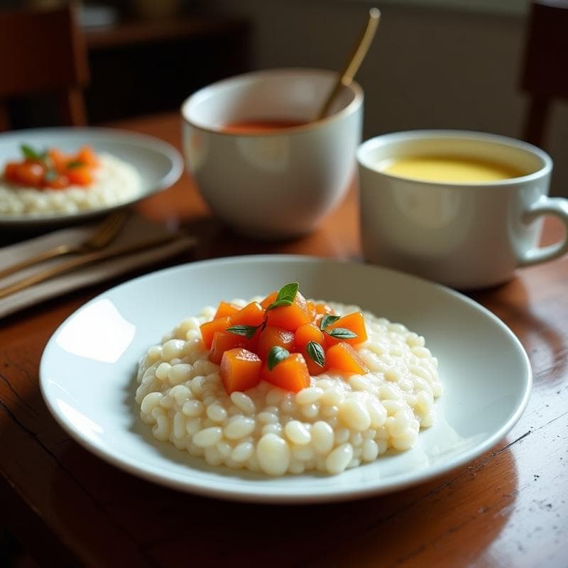 Porridge de Teff con Leche de Coco y Compota de Lichi: Desayuno Etiópico Sin Lactosa