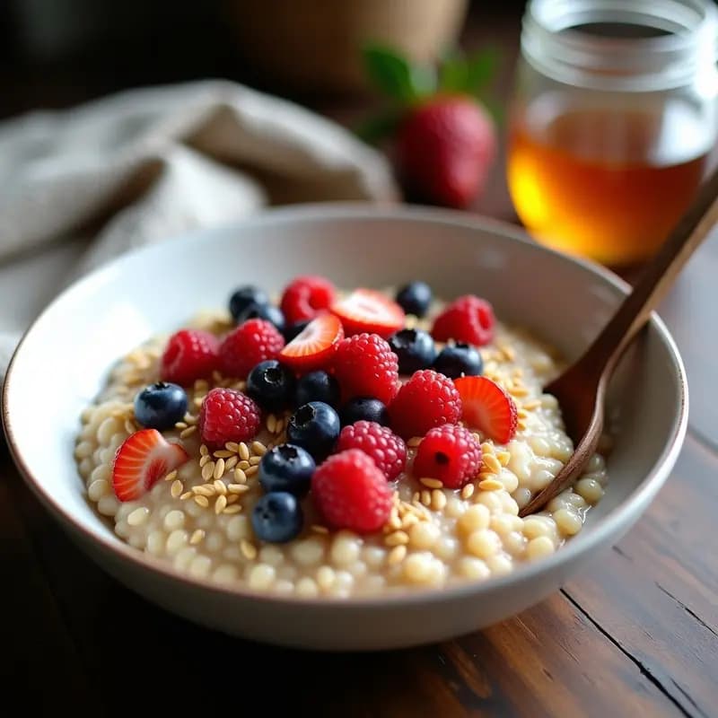 Porridge de Trigo Sarraceno con Frutos Rojos: Desayuno Ruso Sin Gluten y Alta en Fibra