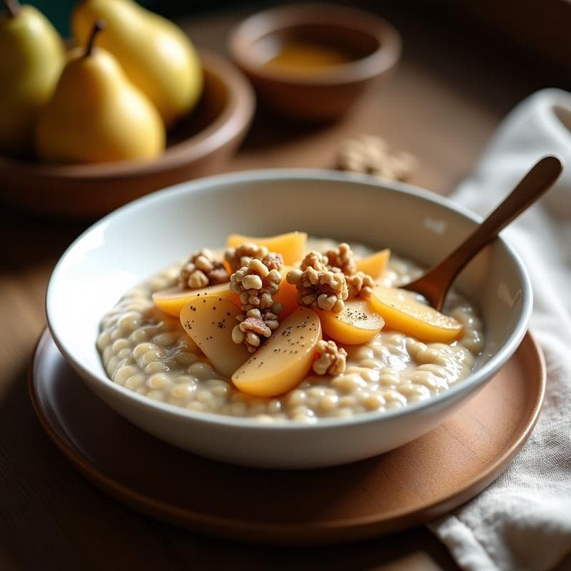Porridge de Trigo Sarraceno con Compota de Peras y Canela: Desayuno Sin Gluten y Reconfortante