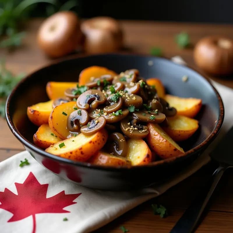 Poutín Quebecois con Queso Vegano y Salsa de Champiñones: Receta Canadiense Sin Lácteos