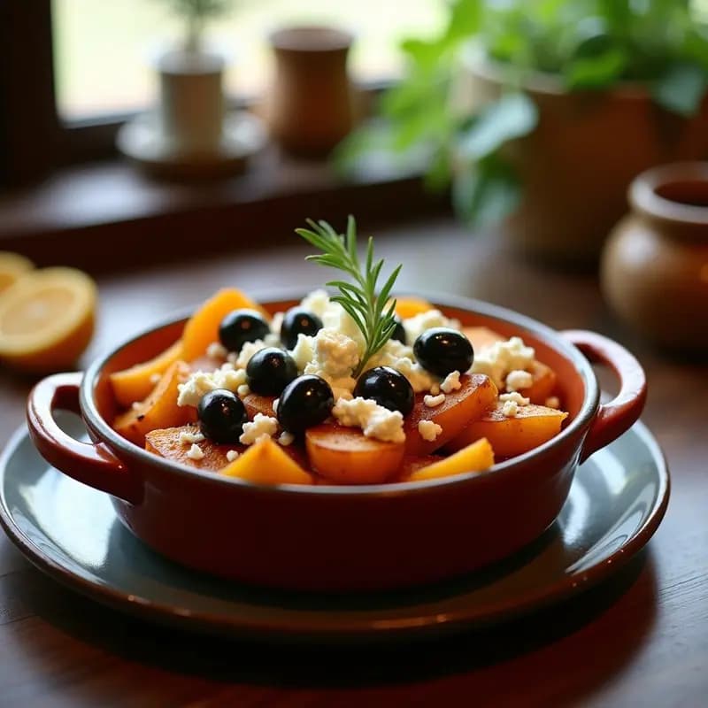 Poutine de Batata con Queso Feta y Aceitunas Kalamata: Receta Griega de Comfort Food