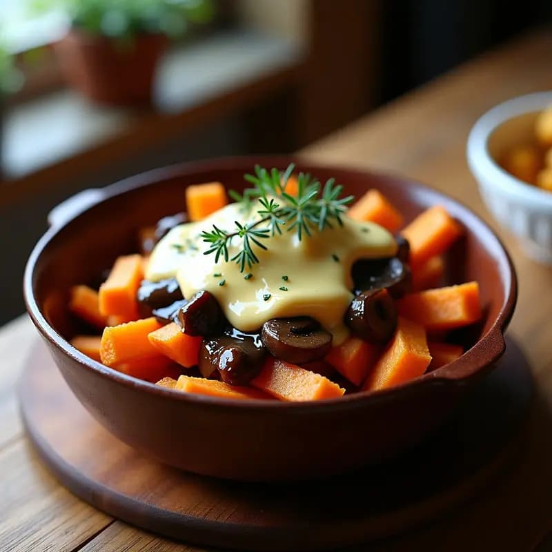 Poutine de Batata Morada y Queso Vegano: Receta Canadiense Crispy en Horno