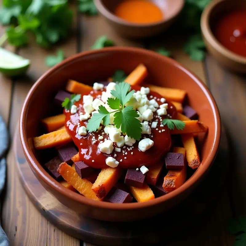 Poutine de Camote y Queso de Cabra: Versión Mexicana de la Clásica Receta Canadiense