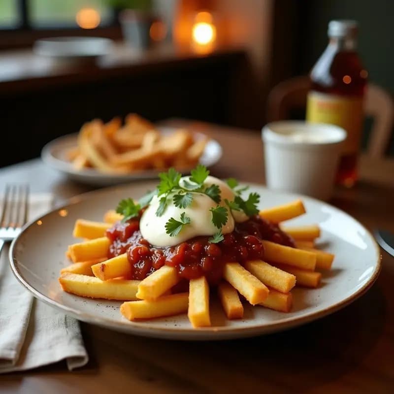 Poutine Canadiense con Queso Halloumi y Salsa de Gravy: Receta Contundente y Original