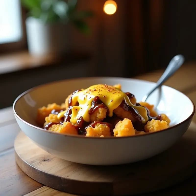 Poutine de Coliflor y Queso Vegano: Receta Canadiense Keto y Sin Gluten en Airfryer