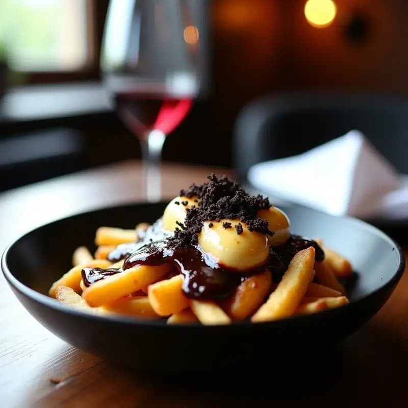 Poutine Francés con Foie Gras y Trufa Negra: Receta Gourmet Canadá-Francia en 30 Minutos