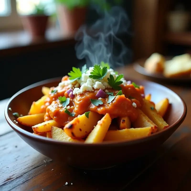 Poutine de Pollo al Curry: Versión Indiana del Clásico Canadiense