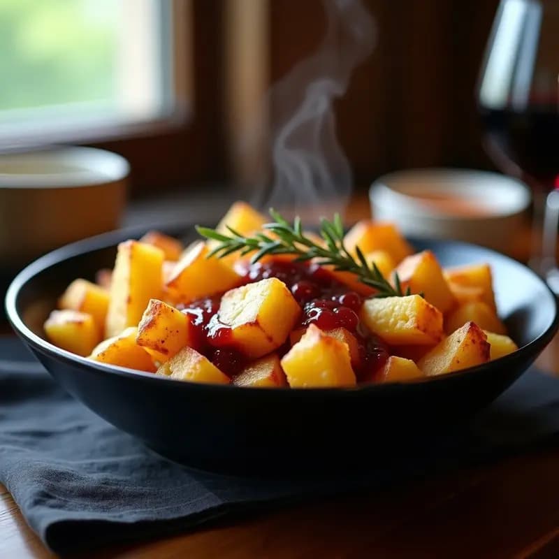 P Rout Québecois con Queso Cheddar y Salsa de Vino: Receta Canadiense Gourmet