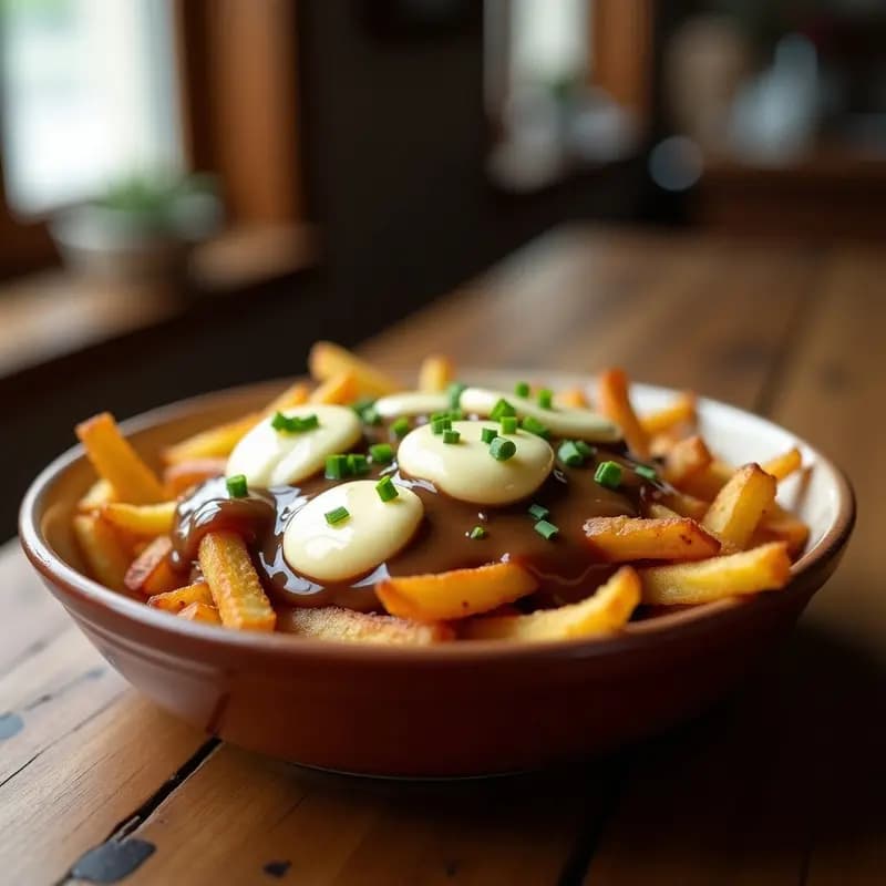 Poutine Quebecoise con Patatas Crujientes y Queso en Grano: Receta Canadiense Clásica en Airfryer