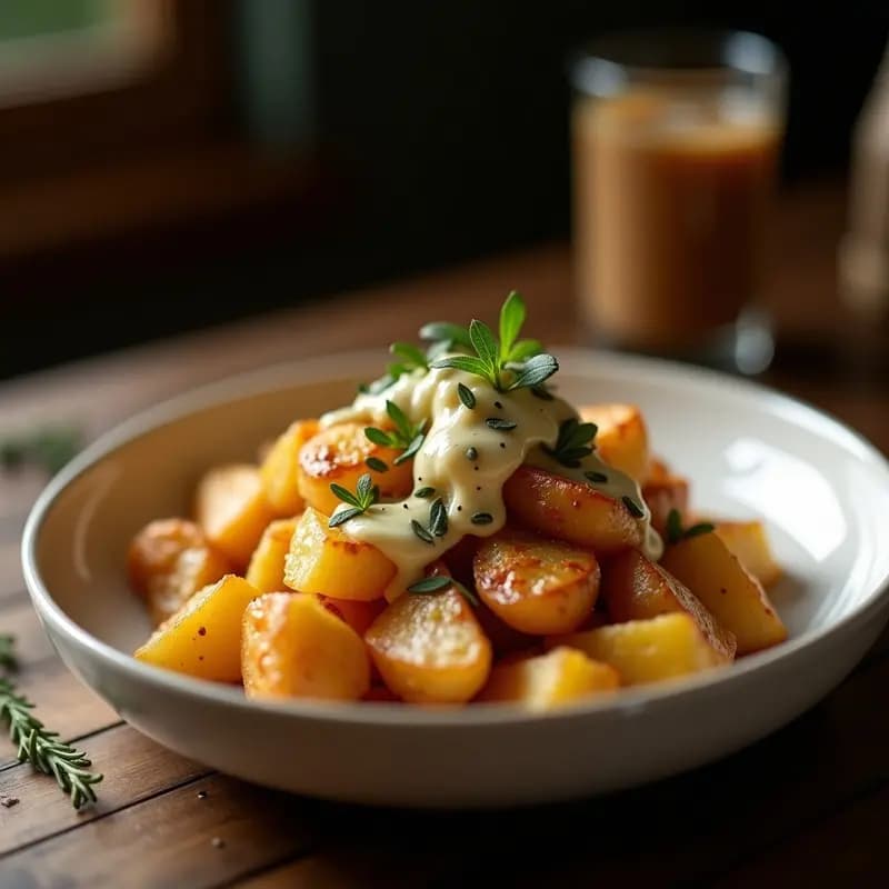 Poutine Francés con Queso de Cabra Fundido y Salsa de Trufa: Receta Gourmet en Airfryer